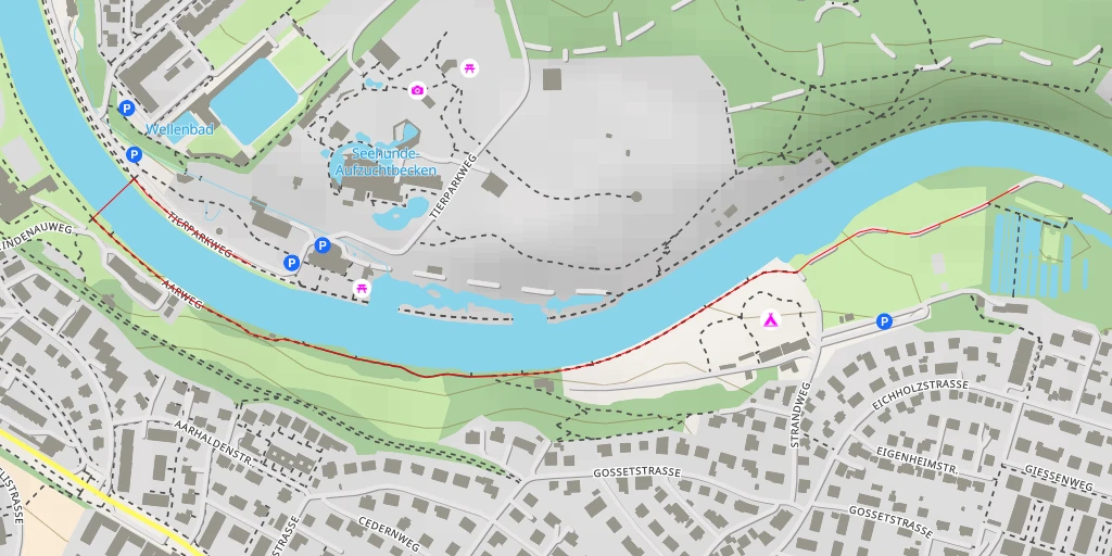 Carte de l'itinéraire :  Pro Natura Zentrum Eichholz - Strandweg