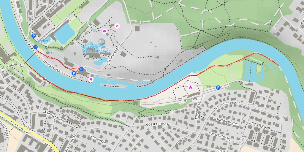 Map of the trail for Pro Natura Zentrum Eichholz - Strandweg