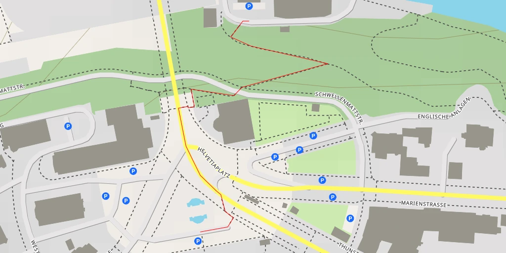 Map of the trail for Welttelegraphen-Denkmal - Helvetiaplatz - Bern