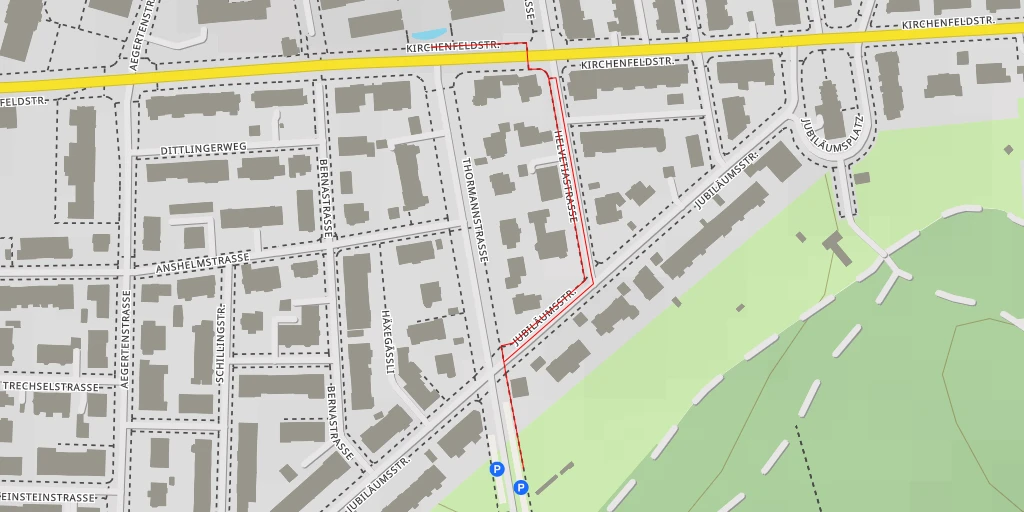 Map of the trail for Gymnasium Kirchenfeld - Kirchenfeldstrasse - Bern