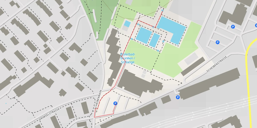 Map of the trail for Scheibenstrasse - Bern