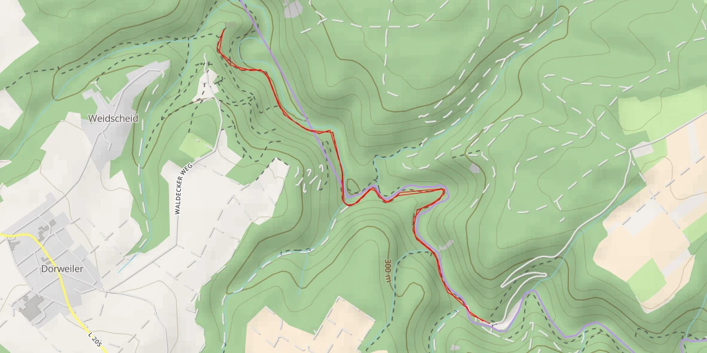 Map of the trail for Brunnen