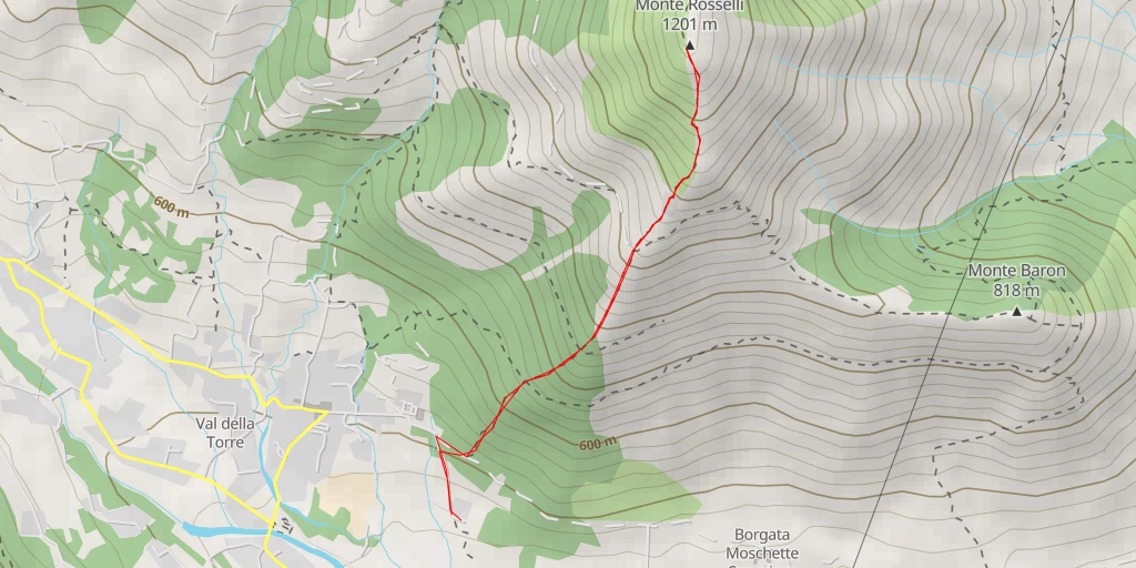 Carte de l'itinéraire :  Monte Rosselli