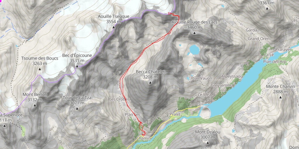 Map of the trail for  Grand ou Petit Blanchen  par la combe de la Sassa