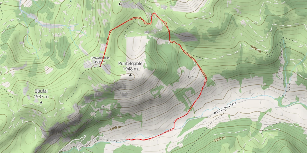 Map of the trail for Schwalmflue