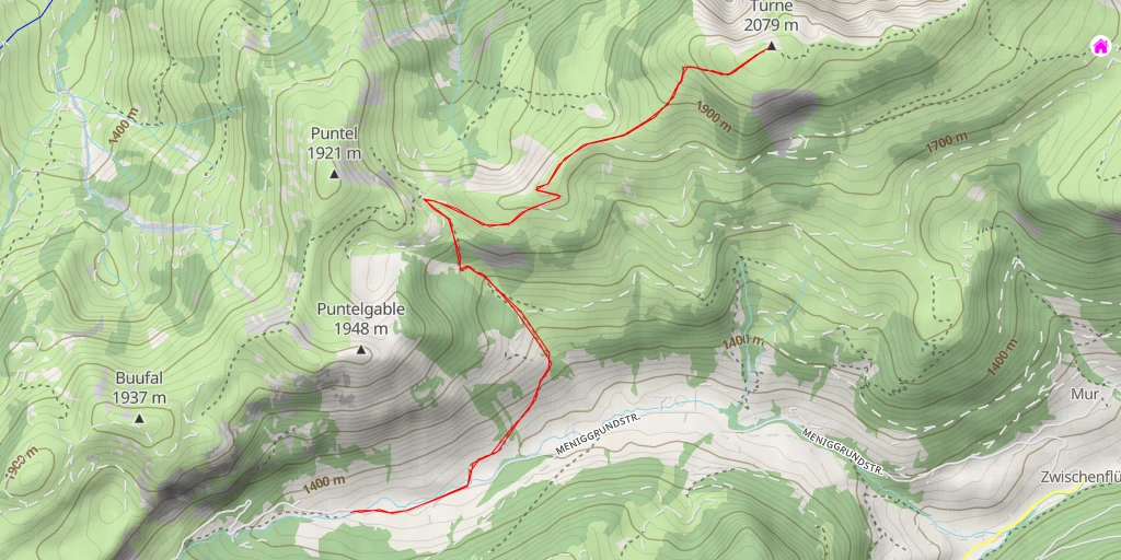 Map of the trail for Turne