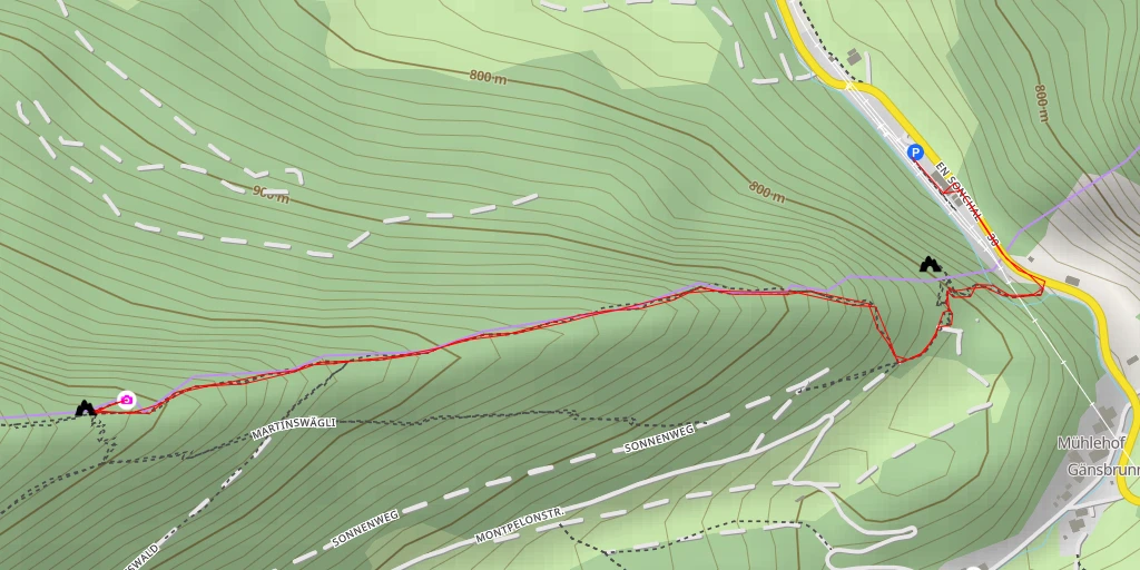 Map of the trail for Martinswägli - Welschenrohr