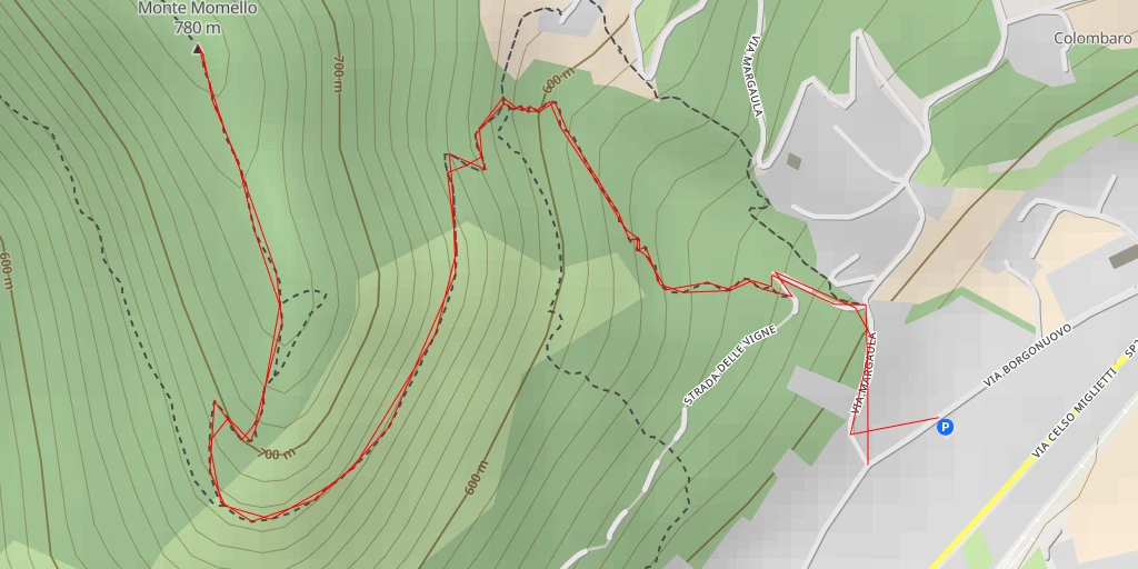 Carte de l'itinéraire :  Monte Momello