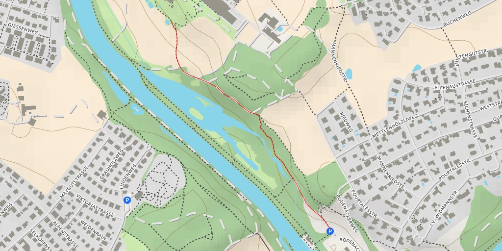 Map of the trail for Elfenauweg - Bern