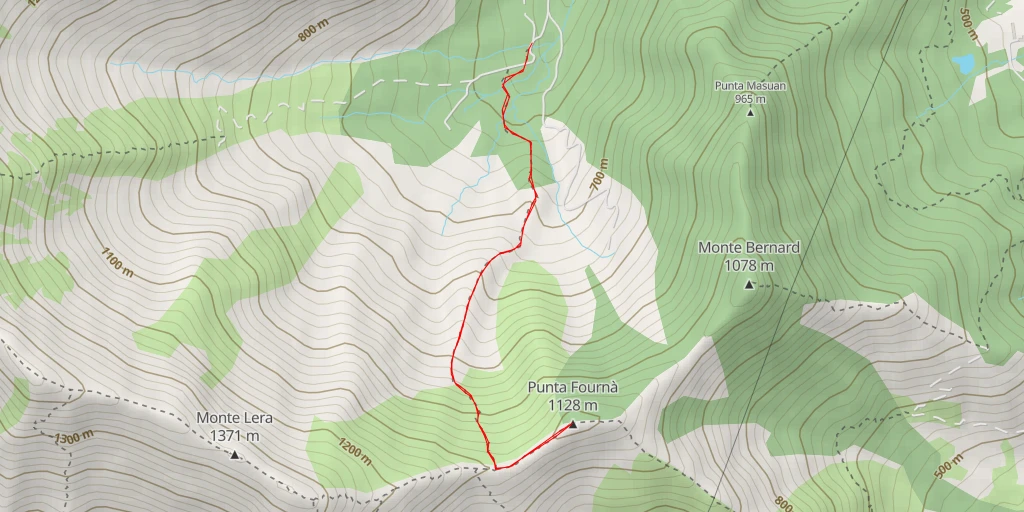 Map of the trail for Punta Fournà