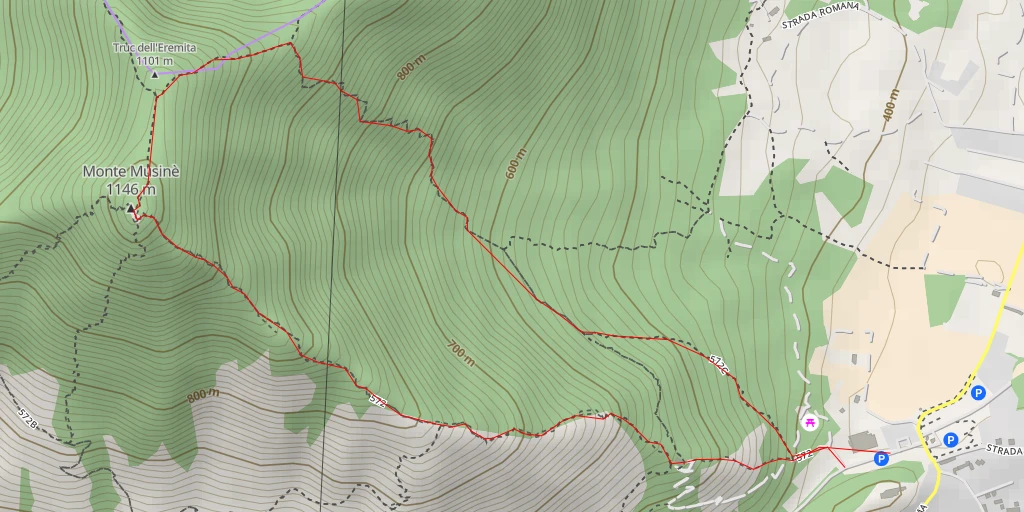 Carte de l'itinéraire :  Monte Musinè