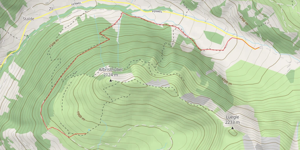 Map of the trail for Am obere Albrist - St. Stephan