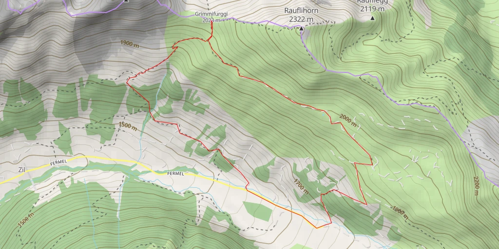 Map of the trail for Grimmifurggi