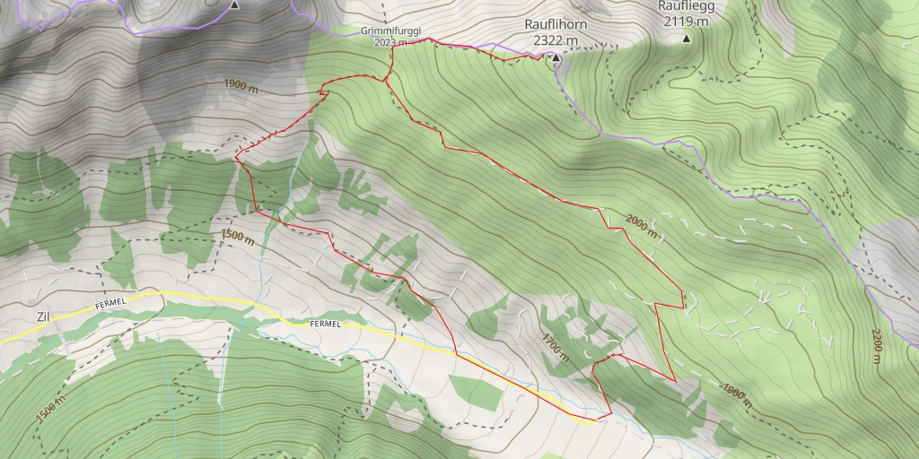 Carte de l'itinéraire :  Rauflihorn