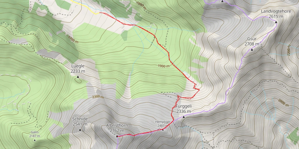 Map of the trail for Albristhorn