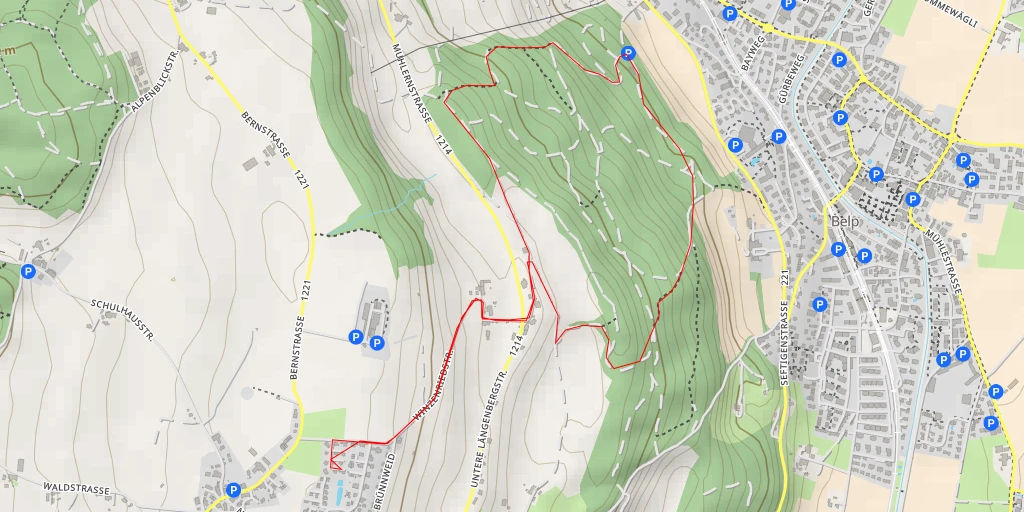 Map of the trail for Stigacher - Wald (BE)