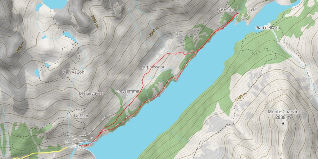 Map of the trail for San Grato - SR28