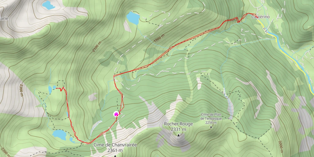 Map of the trail for Lacs Jumeaux