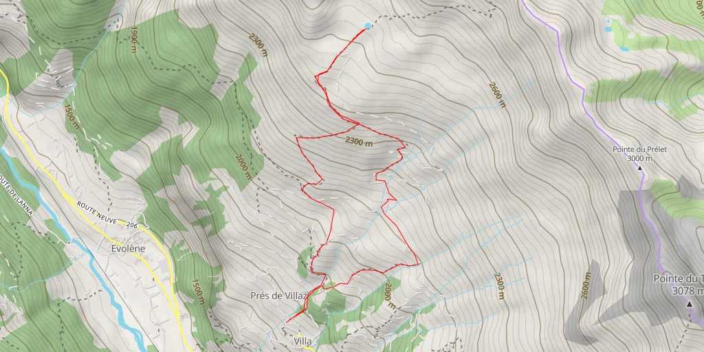 Map of the trail for Béplan Gouille - Route de Cotter