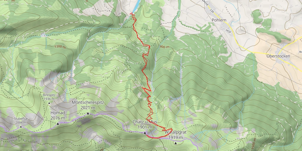 Carte de l'itinéraire :  Chatz u Mus