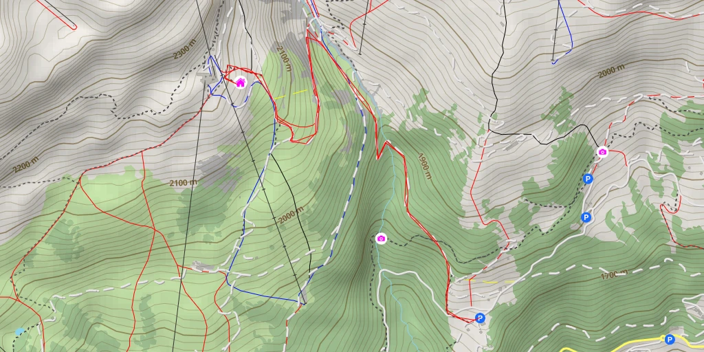 Map of the trail for Cabane des Violettes