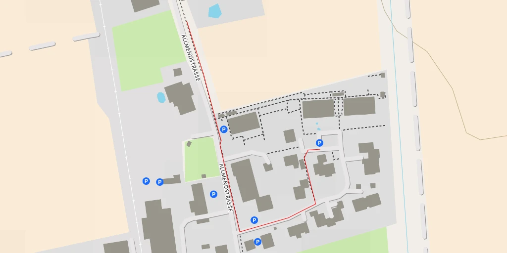 Map of the trail for Allmendstrasse - Thurnen