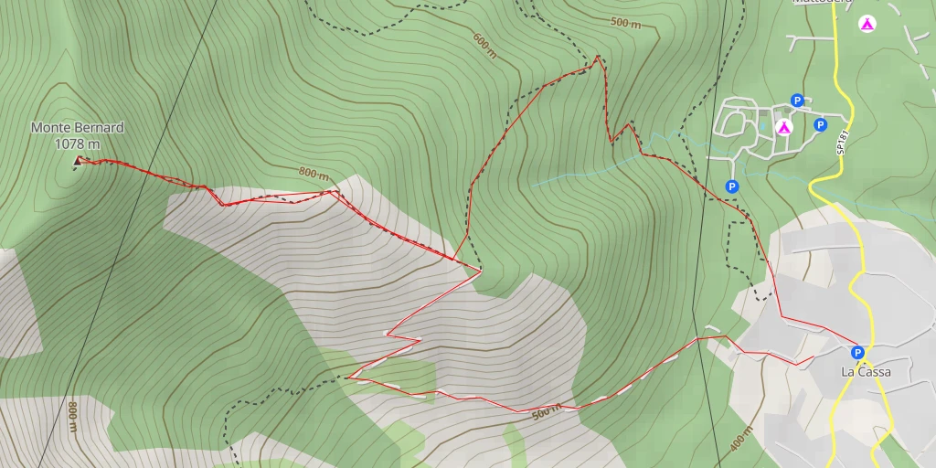 Carte de l'itinéraire :  Monte Bernard