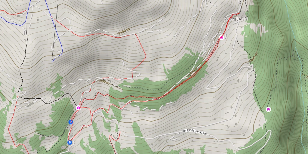 Map of the trail for Cave du Sex - Crans-Montana