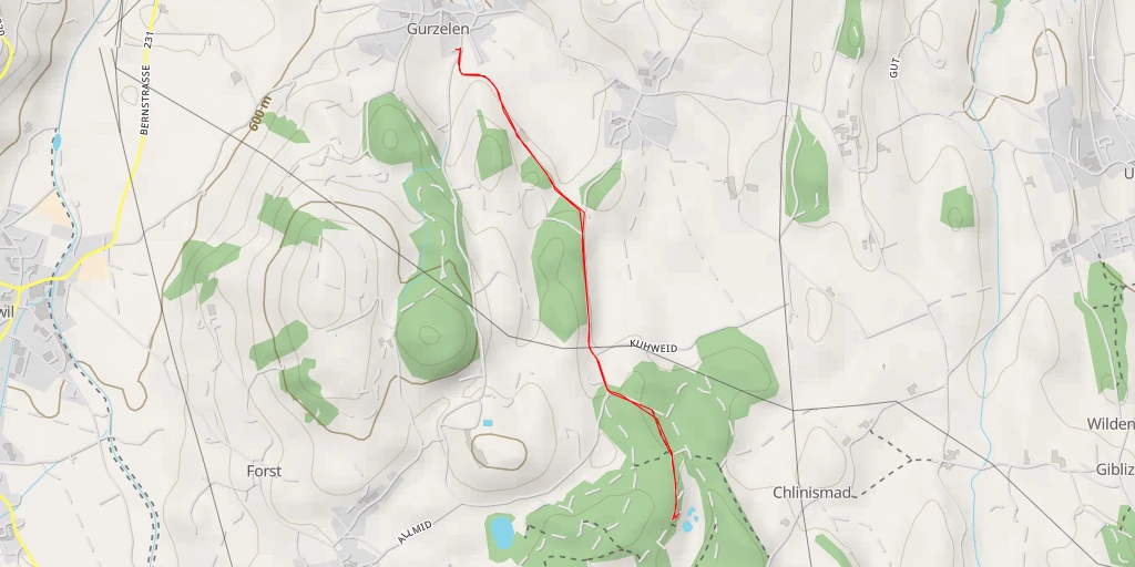 Map of the trail for Bim Wald - Forst-Längenbühl