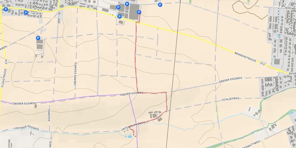 Map of the trail for Unterer Eggweg