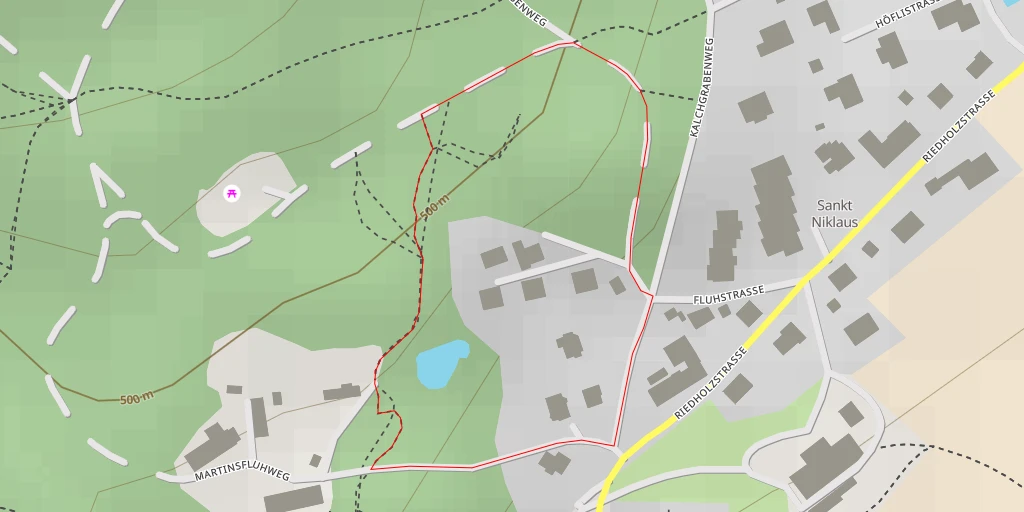 Map of the trail for Kalchgrabenweg