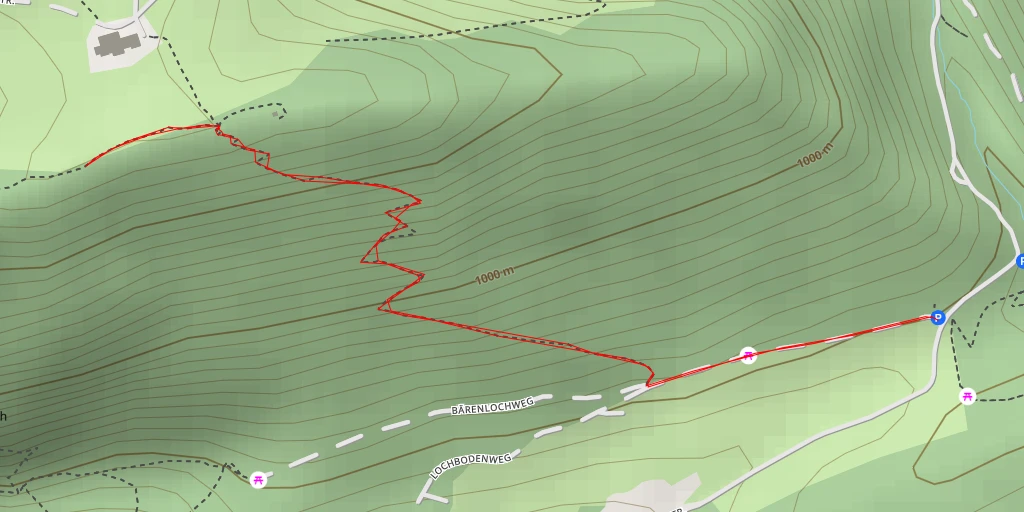 Map of the trail for Hinter Brandberg - Brandbergstrasse