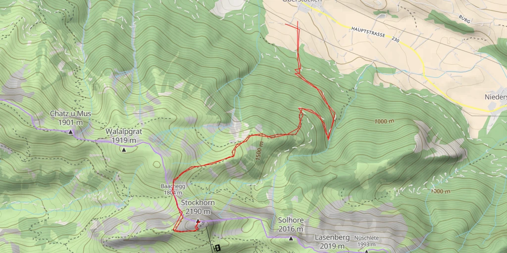 Map of the trail for Stockhorn