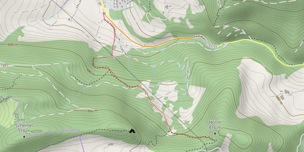 Map of the trail for Hörnli