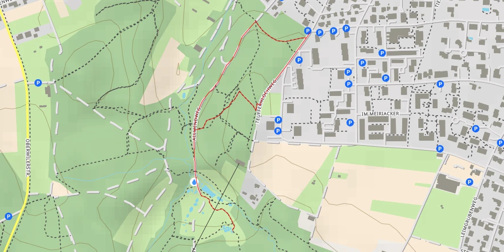 Map of the trail for Naturschutzgebiet Herzogenmatt - Allmendweg