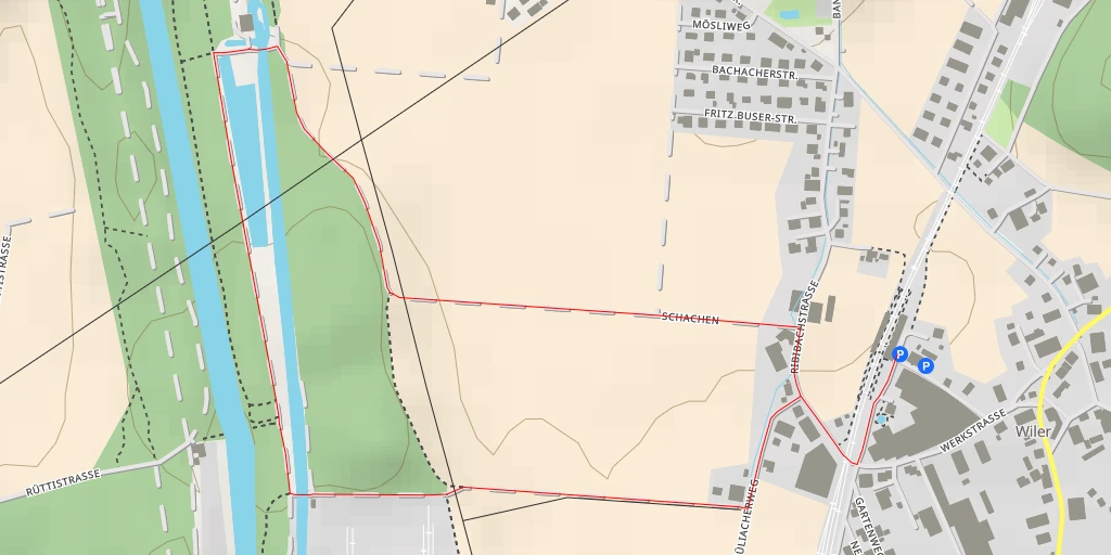 Map of the trail for Rüttistrasse