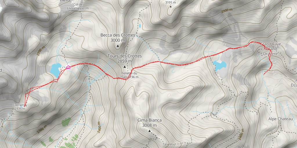 Map of the trail for Alpe Luseney