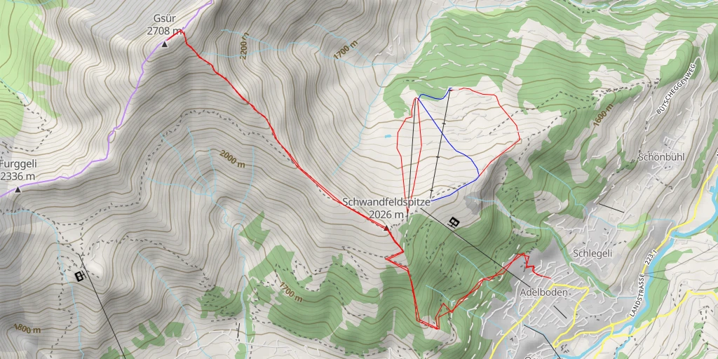 Map of the trail for Gsür