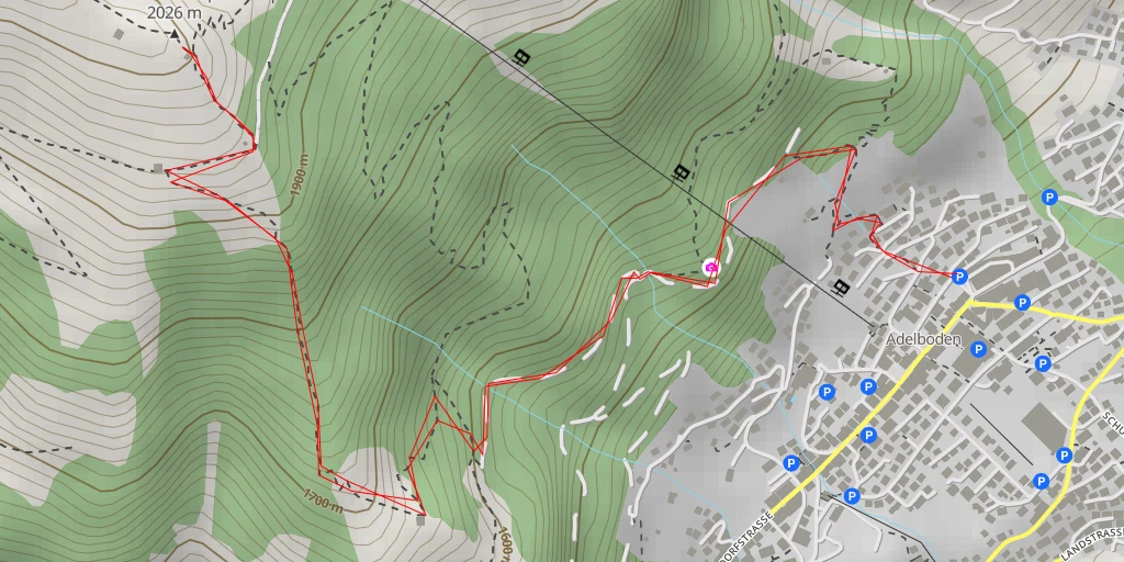 Map of the trail for Schwandfeldspitze