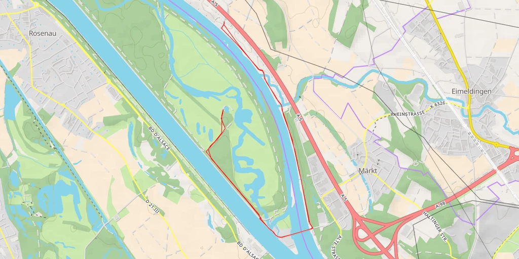 Map of the trail for Sentier du Petit Rhin au Vieux Rhin - Sentier du Petit Rhin au Vieux Rhin
