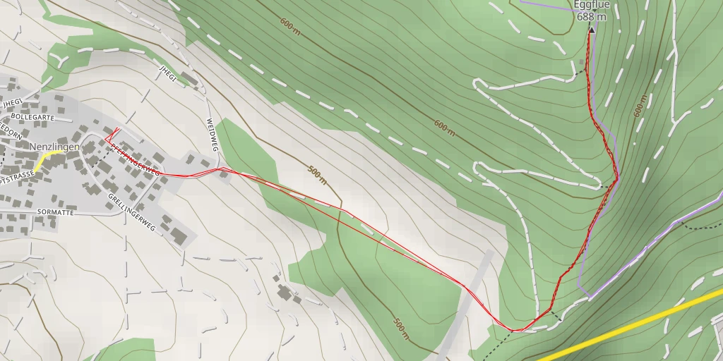 Map of the trail for Eggflue