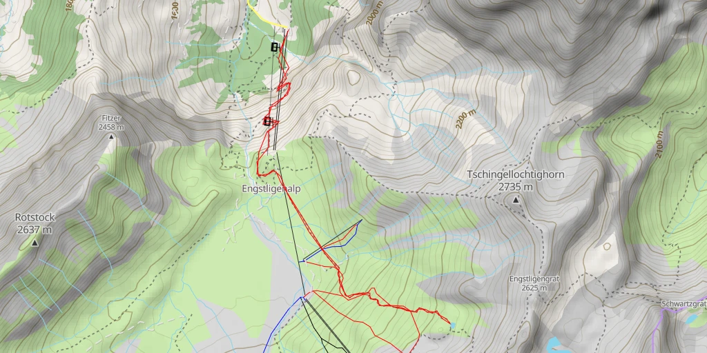 Carte de l'itinéraire :  Dossenseeli 2355m - Rundwanderweg