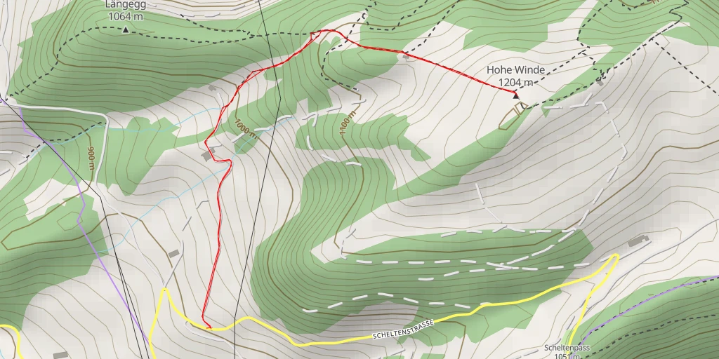 Map of the trail for Hohe Winde