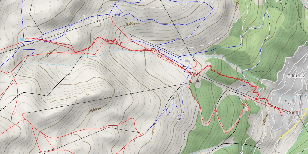 Carte de l'itinéraire :  Chemin de Sotier - Anniviers