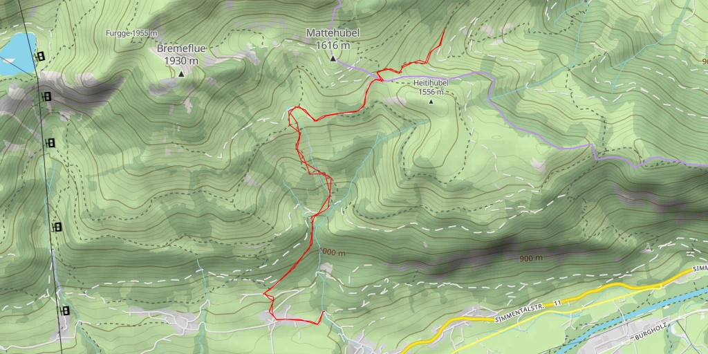 Carte de l'itinéraire :  Mattestand