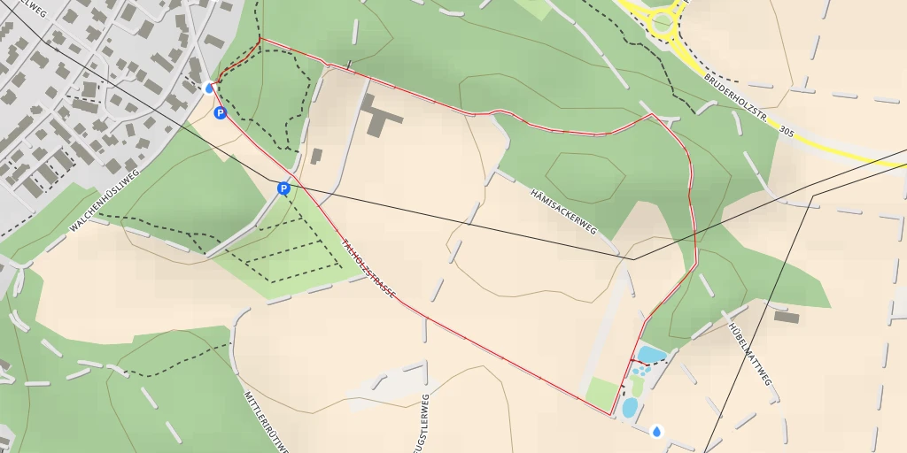 Carte de l'itinéraire :  Naturschutzgebiet Bammerstgarben - Talholzstrasse