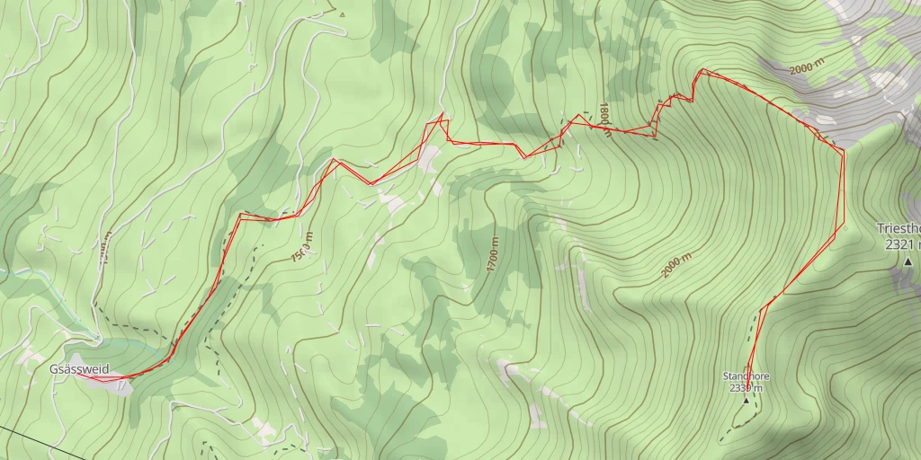 Carte de l'itinéraire :  Standhore