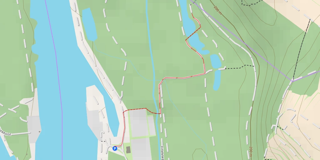 Map of the trail for Dammweg