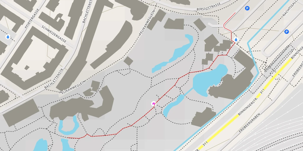 Map of the trail for Bachlettenstrasse - Basel