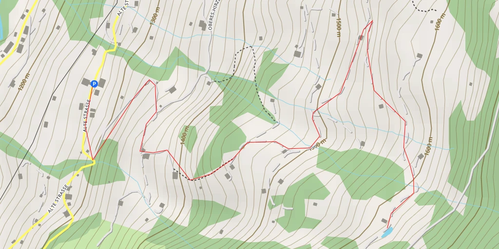 Carte de l'itinéraire :  Oberes Hirzboden